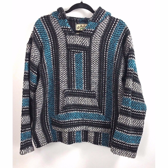 Baja Joe Sweaters - Baja Joe Striped Woven Pullover Hoodie